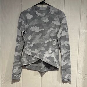 Lululemon Close To Crossing Gray Speckle Camo Long Sleeve Sweatshirt